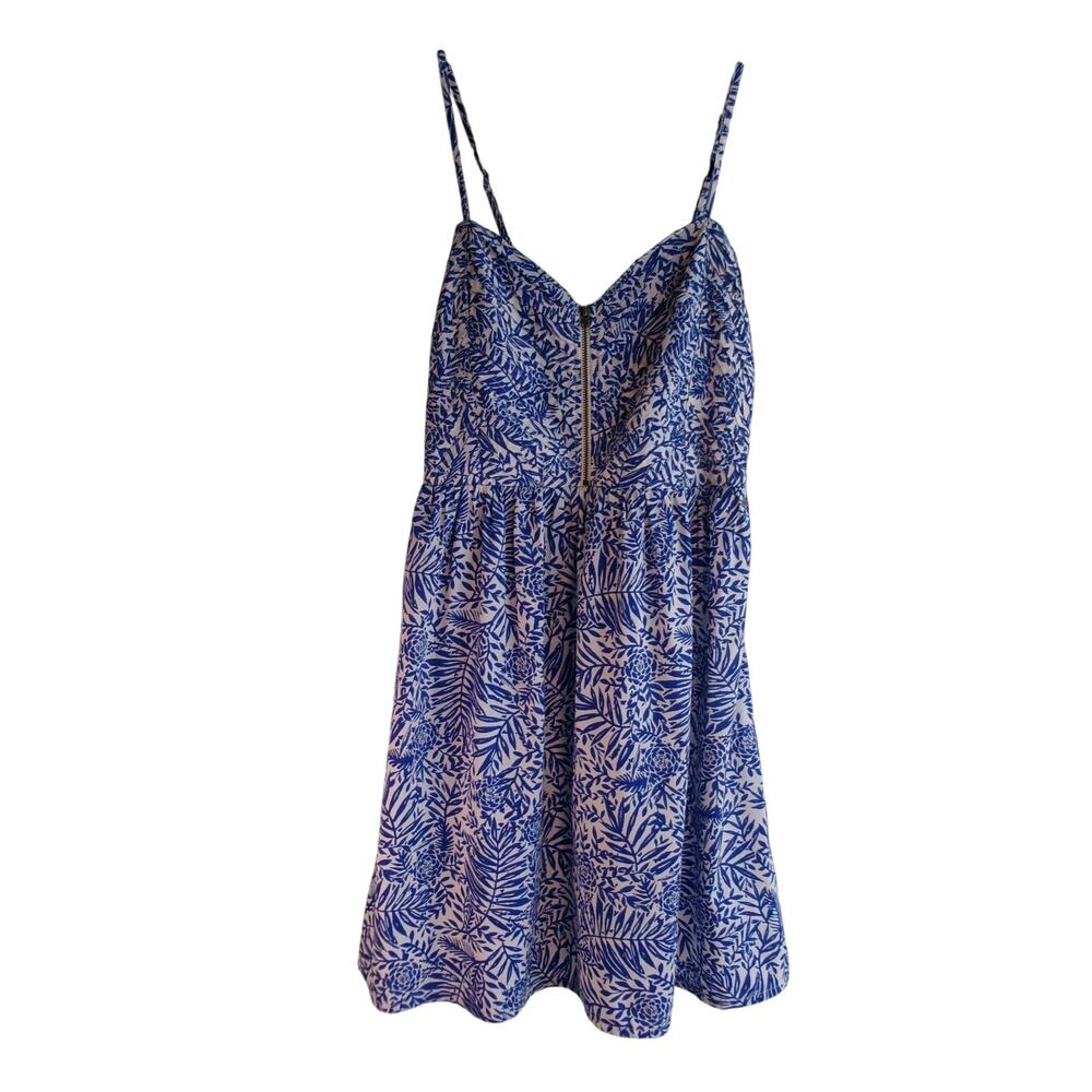 Roxy Blue White Tropical Floral Babydoll Cami Dress Small